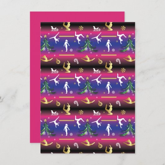 Kerstboom voor dames met turnscans feestdagenkaart (Voorkant / Achterkant)