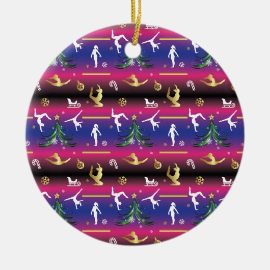 Kerstboom voor dames met turnscans keramisch ornament (Voorkant)