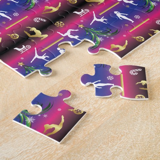 Kerstboom voor dames met turnscans legpuzzel (Zijkant)