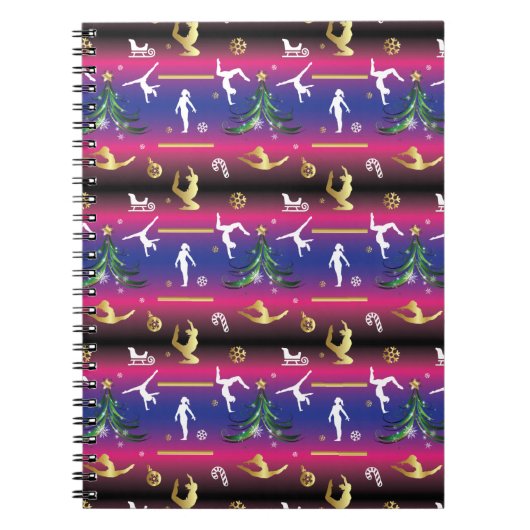 Kerstboom voor dames met turnscans notitieboek (Voorkant)