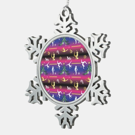 Kerstboom voor dames met turnscans tin sneeuwvlok ornament (Rechts)