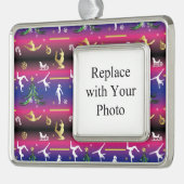 Kerstboom voor dames met turnscans verzilverd omlijst ornament (Links)