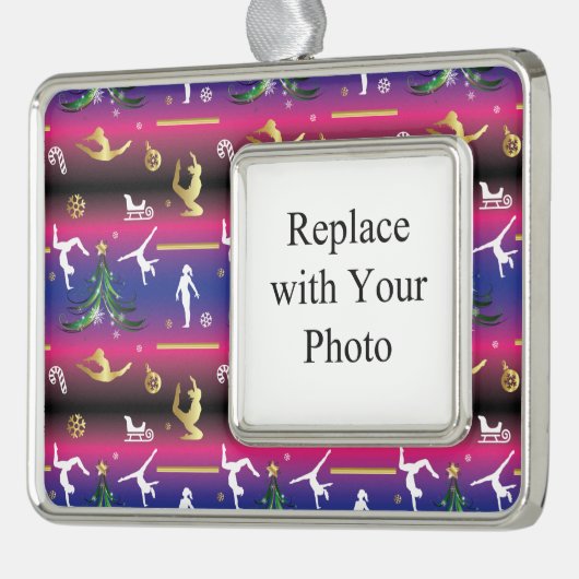 Kerstboom voor dames met turnscans verzilverd omlijst ornament (Links)