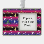 Kerstboom voor dames met turnscans verzilverd omlijst ornament (Voorkant)