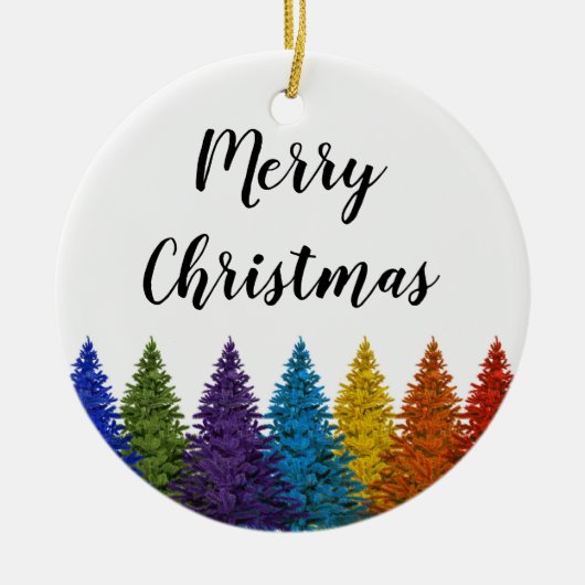 Kerstboom voor de paardregenboog van Lesbian Gay P Keramisch Ornament (Voorkant)