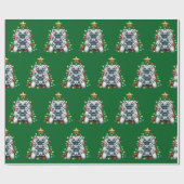 Kerstboom voor gamers cadeaupapier (Vlak)