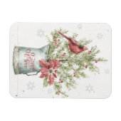 Kerstboom voor gevarieerd kerstfeest met kardinaal magneet (Horizontaal)