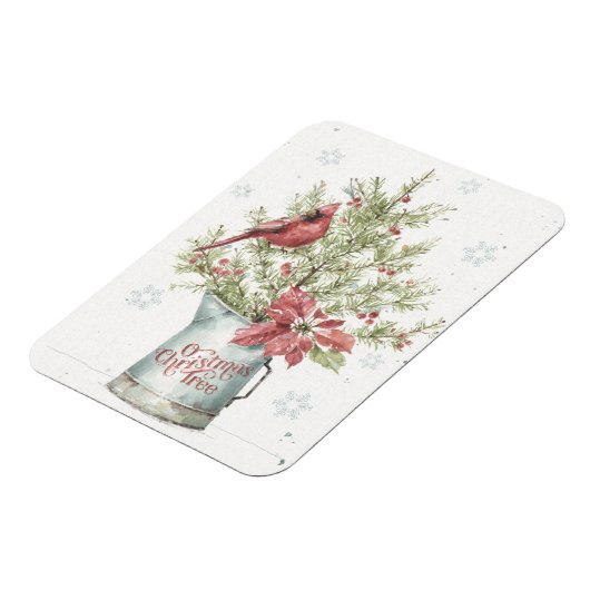 Kerstboom voor gevarieerd kerstfeest met kardinaal magneet (Linkerzijde)