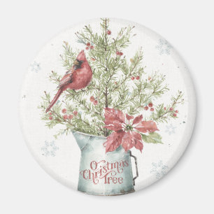 Kerstboom voor gevarieerd kerstfeest met kardinaal magneet