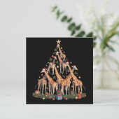 Kerstboom voor giraffen Santa Afrikaanse Wilderijn Feestdagenkaart (Staand voorkant)
