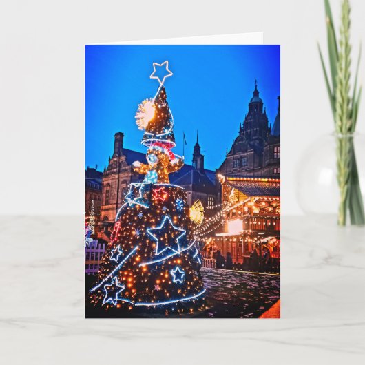 Kerstboom, voor het stadhuis kaart (Voorkant)
