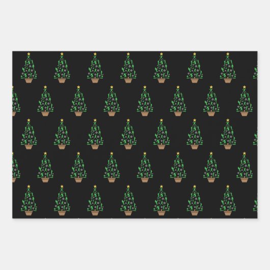 kerstboom voor honkbalspeler inpakpapier vel (Voorkant)