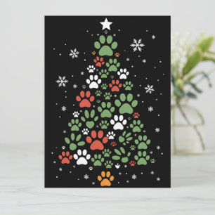 Kerstboom voor huisdierenpoot Katten Hondenliefheb Feestdagenkaart
