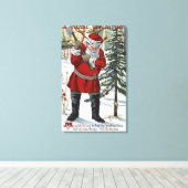 kerstboom voor kerstmis canvas afdruk (Insitu (Houten vloer))