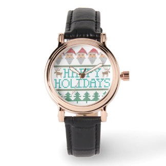 Kerstboom voor Kerstmis met Kerstmis Prettige fees Horloge
