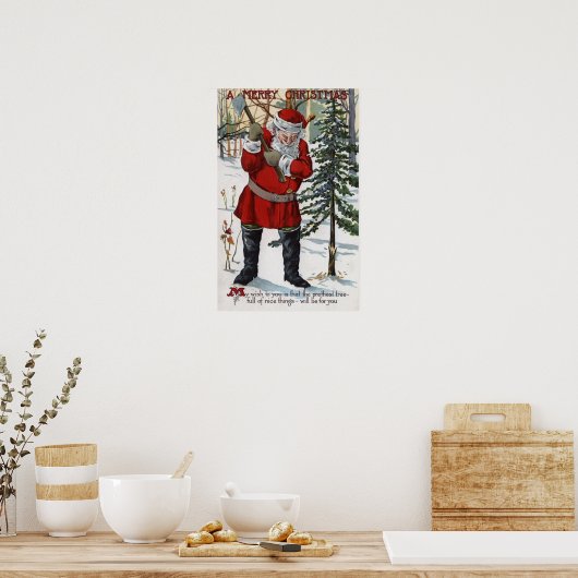 kerstboom voor kerstmis poster (Keuken)