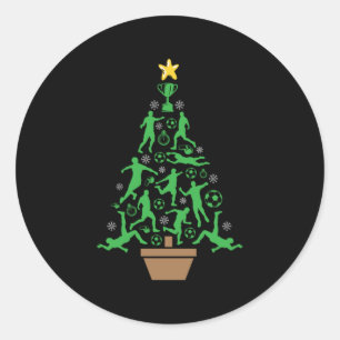 kerstboom voor mannen ronde sticker
