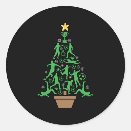 kerstboom voor mannen ronde sticker (Voorkant)