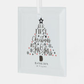 Kerstboom voor net getrouwde stellen glas ornament (Voorkant links)