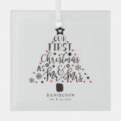 Kerstboom voor net getrouwde stellen glas ornament (Voorkant)