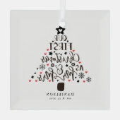 Kerstboom voor net getrouwde stellen glas ornament (Achterkant)