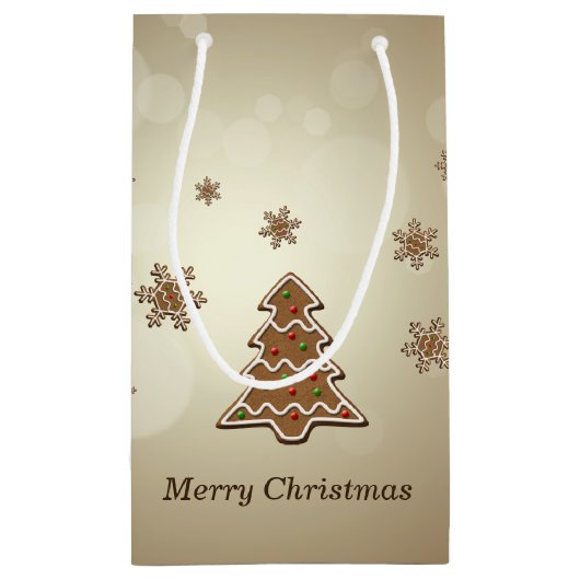 kerstboom voor ontbijtkoek klein cadeauzakje (Achterkant)