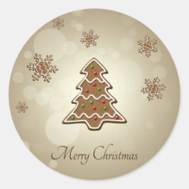 kerstboom voor ontbijtkoek ronde sticker