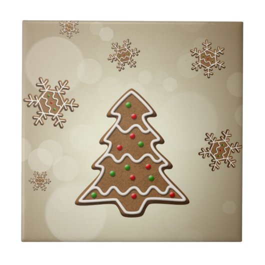 kerstboom voor ontbijtkoek tegeltje (Voorkant)