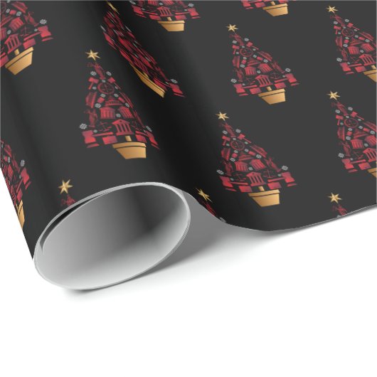 kerstboom voor procureur-generaal cadeaupapier (Rol Hoek)