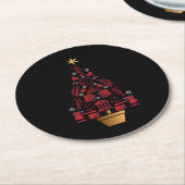 kerstboom voor procureur-generaal ronde kartonnen onderzetter (Gebogen)