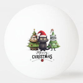 Kerstboom voor Speler die van Kat houdt Pingpongbal