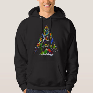 Kerstboom voor vogelliefhebbers Funny X-mas Hoodie