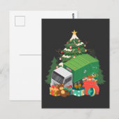 Kerstboom voor vuilniswagen Kerstman Briefkaart (Voorkant / Achterkant)