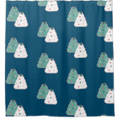 Kerstboom voorgevlochten koekje om het even welke  douchegordijn (Voorkant)