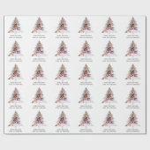 Kerstboom Vorm Fotonaam Vrolijk Kerstfeest Cadeaupapier (Vlak)