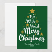 Kerstboom Vorm Groene Kerstkaart (Voorkant / Achterkant)