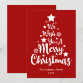 Kerstboom Vorm Rode Kerstkaart (Voorkant / Achterkant)