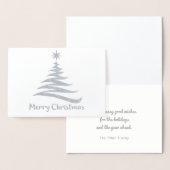 Kerstboom Vorm - Zilveren Folie Kerstdinerkaart Kaarten (Display)