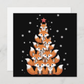 Kerstboom Vos Kerstmis Boom Fun Dier Feestdagenkaart (Voorkant / Achterkant)