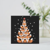 Kerstboom Vos Kerstmis Boom Fun Dier Feestdagenkaart (Staand voorkant)