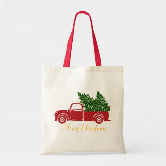 Kerstboom vrachtwagen Canvas tas (Voorkant)