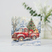 Kerstboom Vrachtwagen Feestdagenkaart (Staand voorkant)