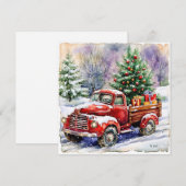 Kerstboom Vrachtwagen Feestdagenkaart (Voorkant / Achterkant)