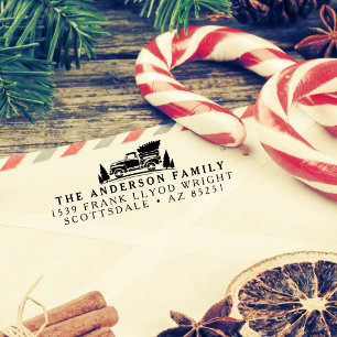 Kerstboom  Vrachtwagen Retouradresstempel Zelfinktende Stempel