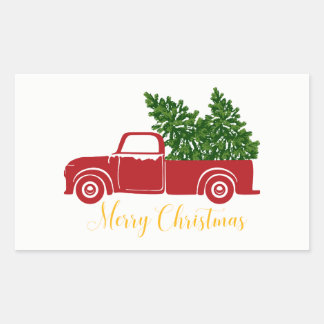 Kerstboom vrachtwagen Sticker