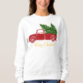 Kerstboom vrachtwagen Vrouwen Sweatshirt (Voorkant)