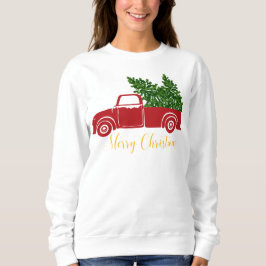Kerstboom vrachtwagen Vrouwen Sweatshirt