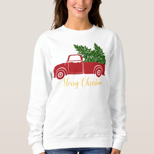 Kerstboom vrachtwagen Vrouwen Sweatshirt (Voorkant)