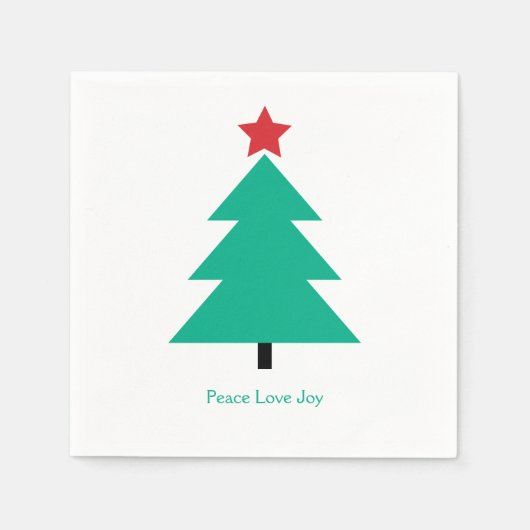 Kerstboom Vrede Liefde vreugde Servet (Voorkant)