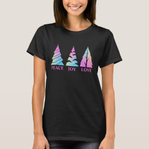 Kerstboom Vrede Vrolijkheid Liefde Aanpasbare Teks T-shirt